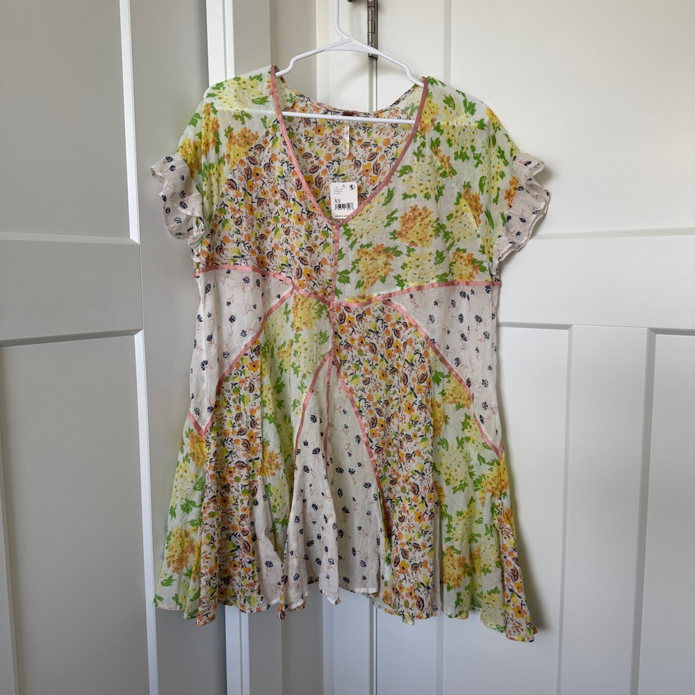 Nwt - Free People Wildflower Patchwork Mini Dress… - image 4